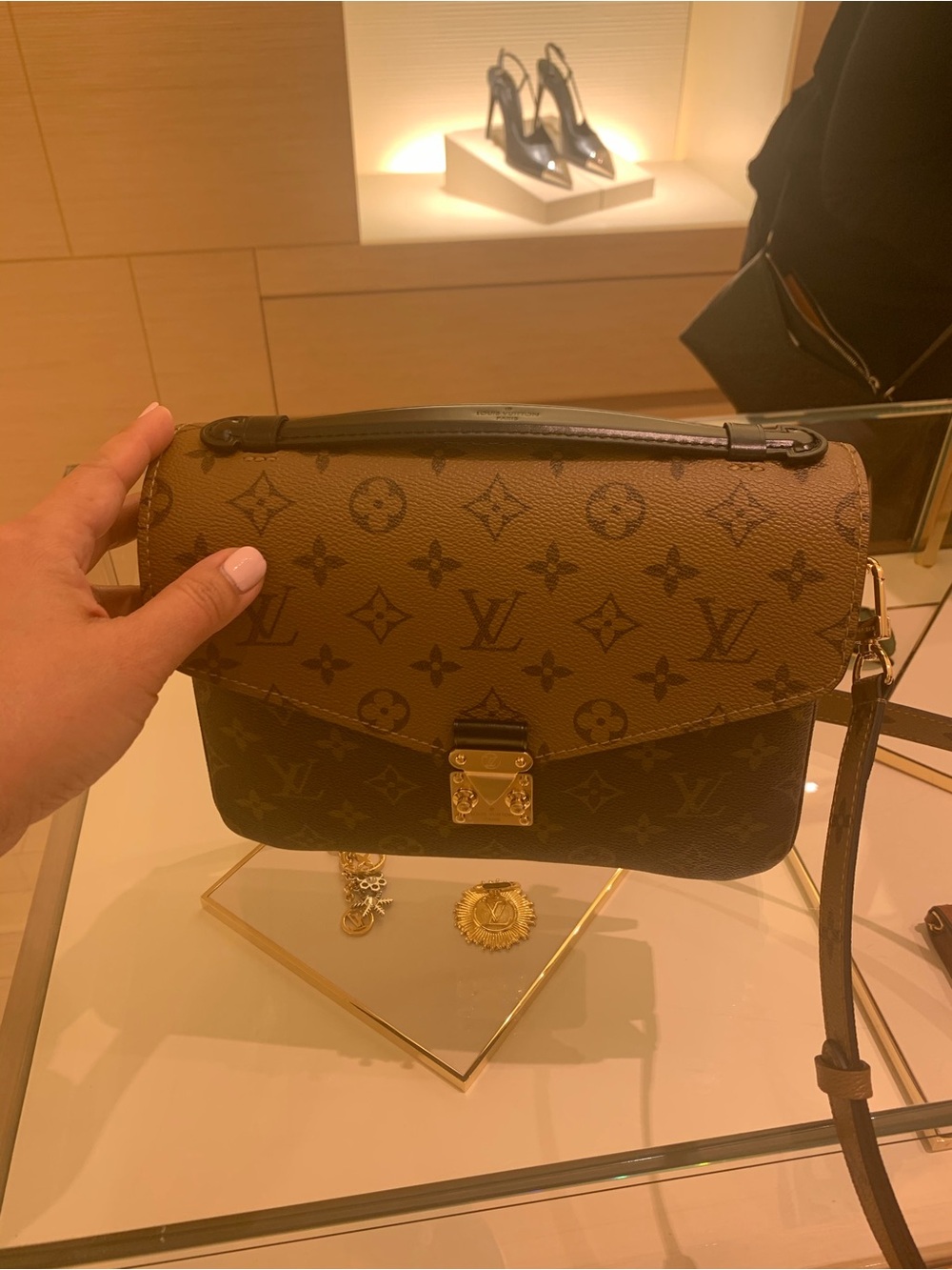 Louis Vuitton Brown Two-Tone Monogram Pochette Metis Crossbody